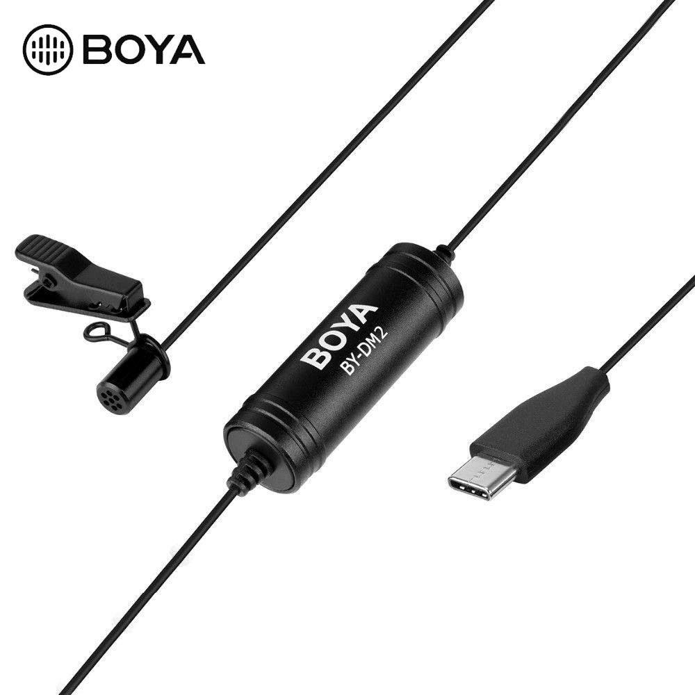 Микрофон-подвеска Boya by-DM2 для Xiaomi Huawei P20 Android Type-C интерфейс, воротниковый микрофон