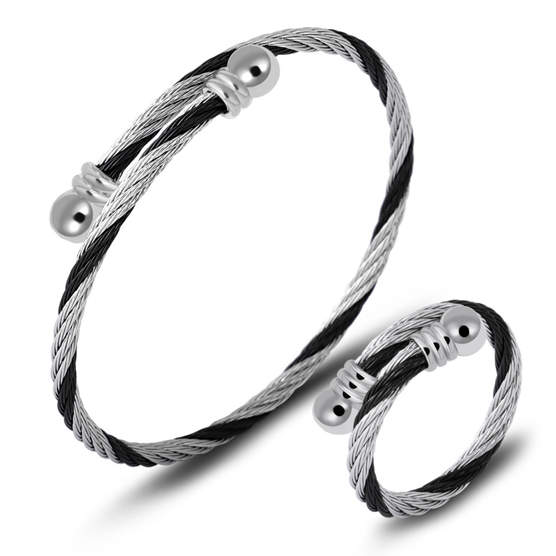 Daily Occasion Stainless Steel Material PVD Coated Real Gold Plated Color Block Stainless Steel Retro Waterproof Non Tarnish Jewelry Set
