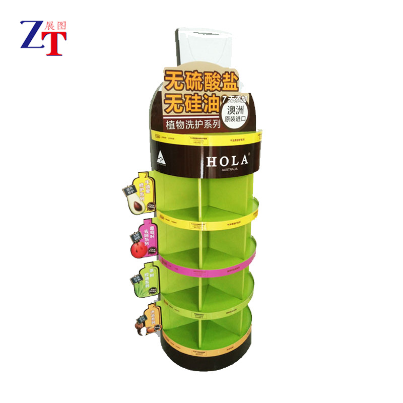 广东厂家直供商超洗发水促销纸展示架沐浴露纸陈列架纸货架批发