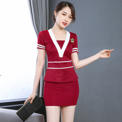 Foot massage workwear, sauna technician uniform, women's sexy slimming night club foot therapy professional set 226 short sleeve dress