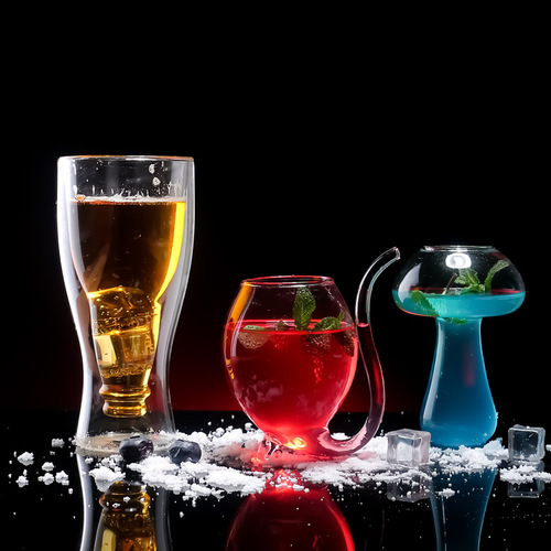 New Internet celebrity mushroom cup cocktail cup, creative molecular gastronomic bar special wine cup, personalized glass cup