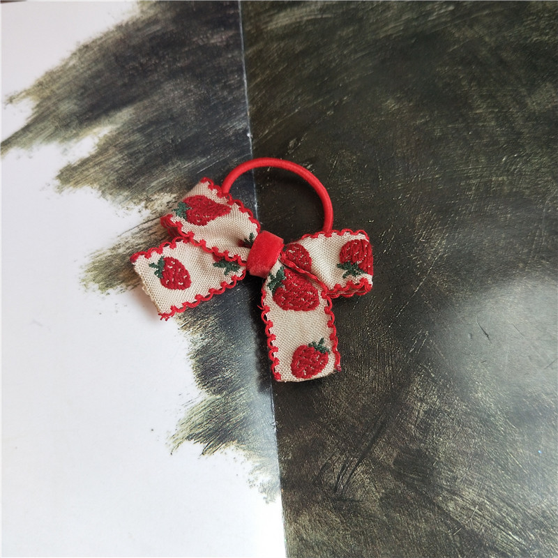 Cute Style Cute Fruit Strawberry Plastic Cloth Hair Clip Hair Tie