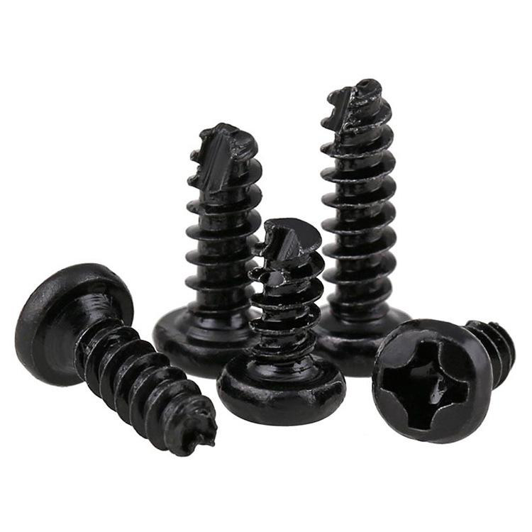 黑色圆头十字割尾自攻 开槽 B型割尾自攻螺丝钉M2 M2.3 M2.6 M3