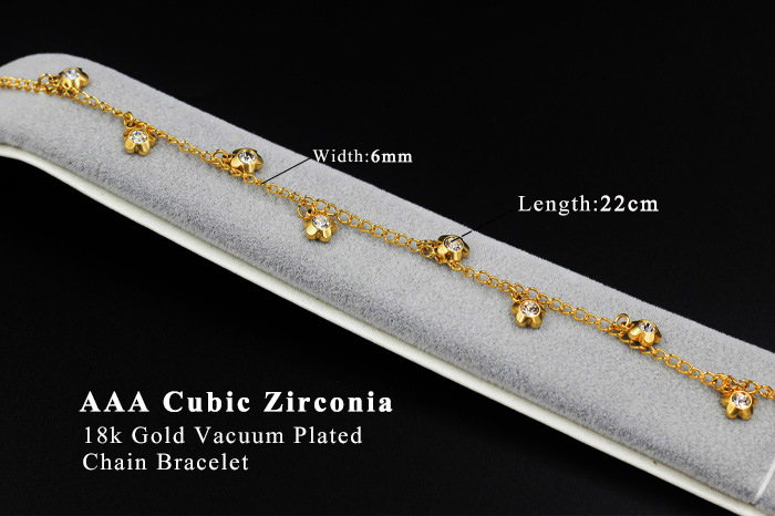 Fashion Geometric Stainless Steel Inlay Zircon Womenu0027S Anklet 1 Piece