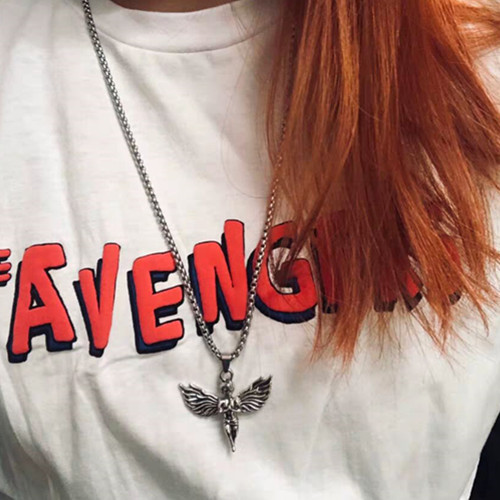 Collana con ciondolo angelo per uomo e donna stile hip hop_voghion.com