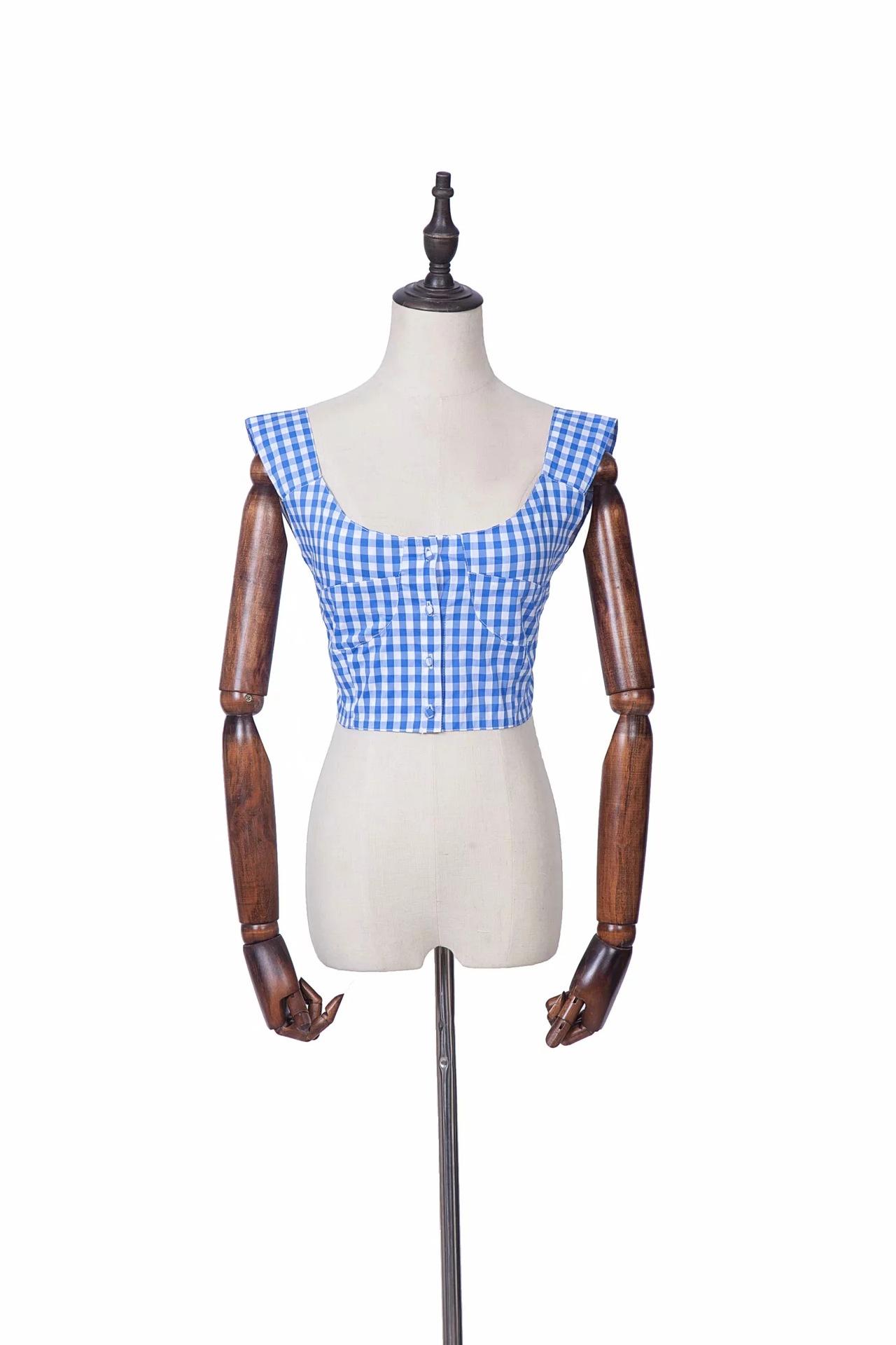 Black and White Plaid Crop Top