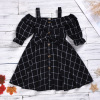 Pure cotton woven suspender solid color cardigan princess dress two colors