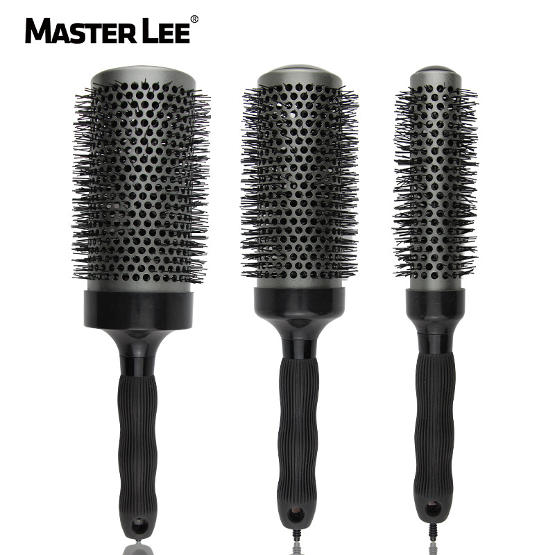 Masteri 크로스 국경 대외 무역 세라믹 롤 빗 곱슬 머리 빗 원형 알루미늄 튜브 홈 블로우 스트레이트 헤어 스타일링 빗 도매