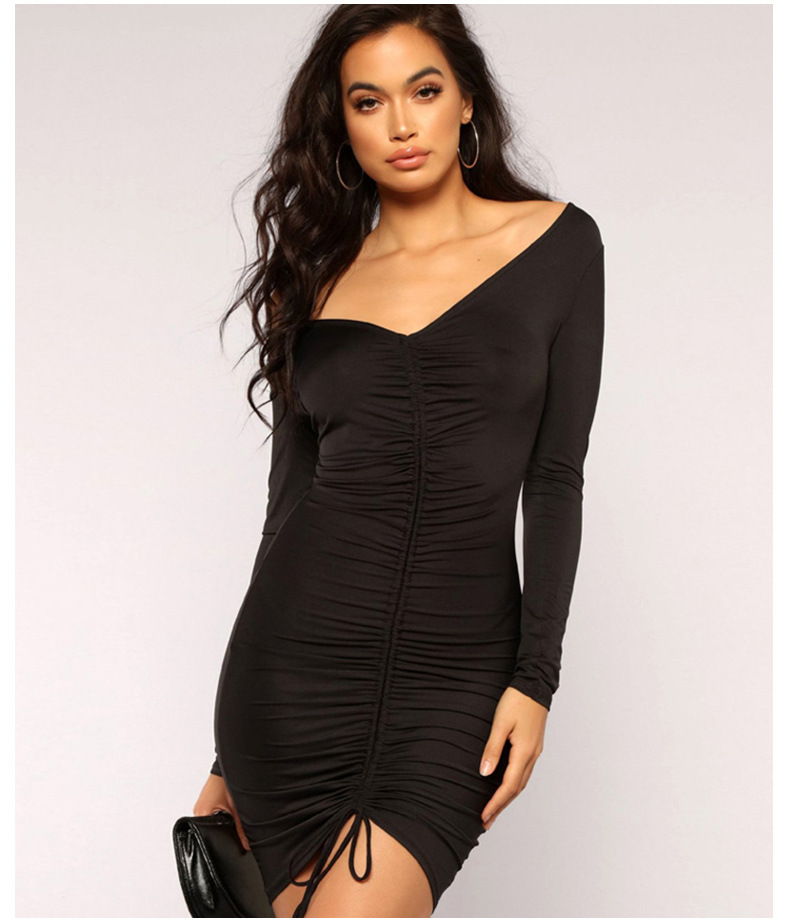 sexy strapless long-sleeved dress  NSHZ37930