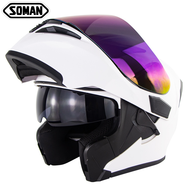 Manufacturer Motorcycle Helmet Lens Soman Model 955/960 Reinforced Anti-Scratch Accessories Helmet Anti-Fog Lens