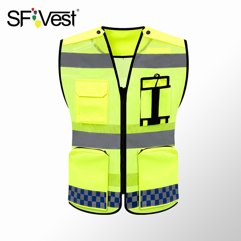 Reflective Vest Traffic Warning Riding Clothing Motorcycle Reflective Vest Fluorescent Yellow Vest Security Patrol Safety Clothing