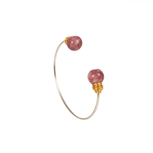 European and American silver round agate stone bracelet fashionable adjustable multi-color natural stone jewelry manufacturer direct sales bracelet