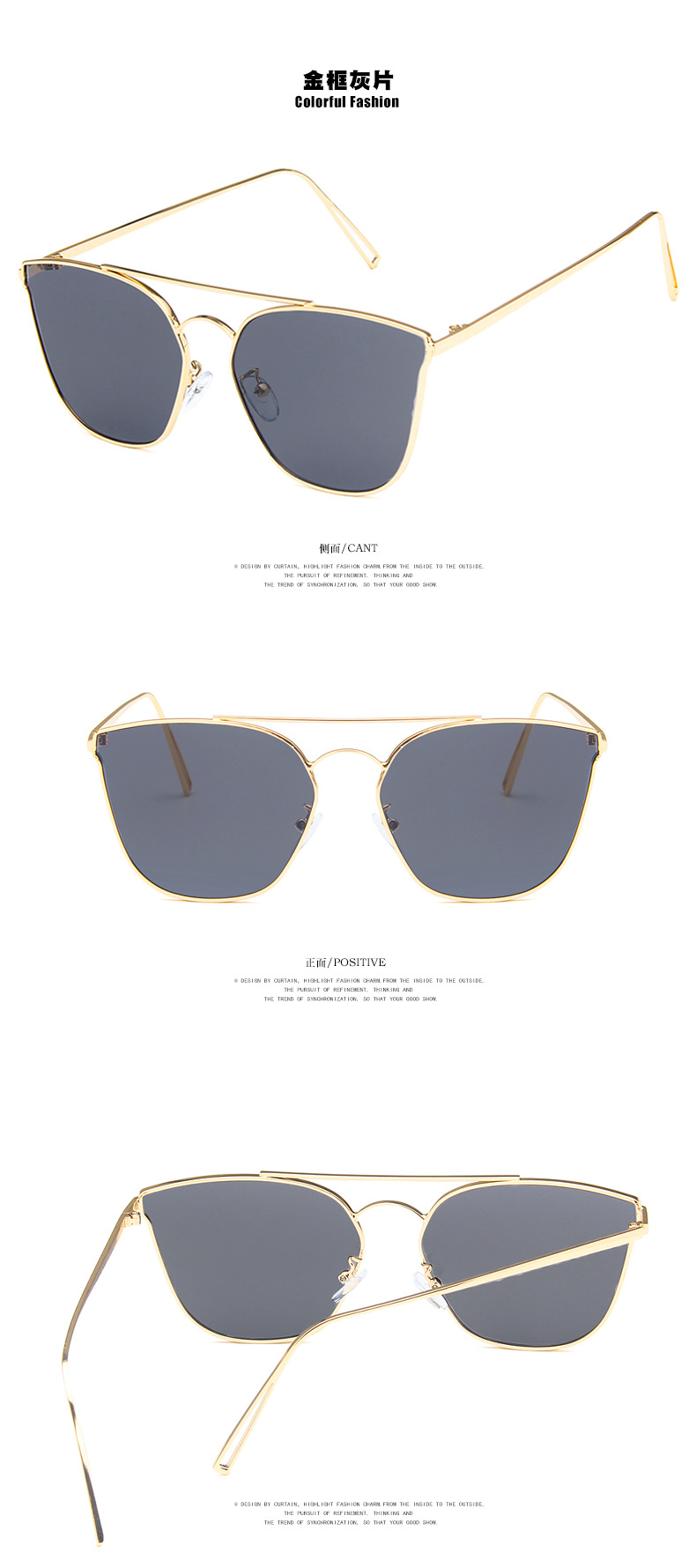 Metal Sunglasses Double Beam  New Retro Wild  Trend  Sunglasses Nihaojewelry Wholesale display picture 1