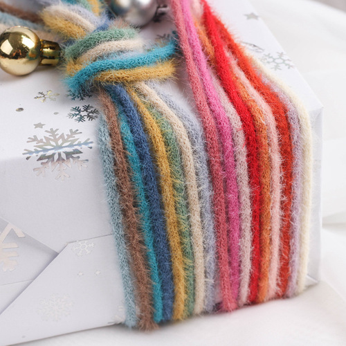 Korean hairy edge wool ribbon clothing accessories handmade diy hairpin autumn and winter new bow wool ribbon