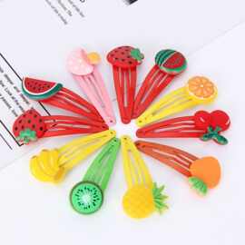 ins风新品韩版供应PVC水果发夹 儿童BB夹发手工饰品工厂直供