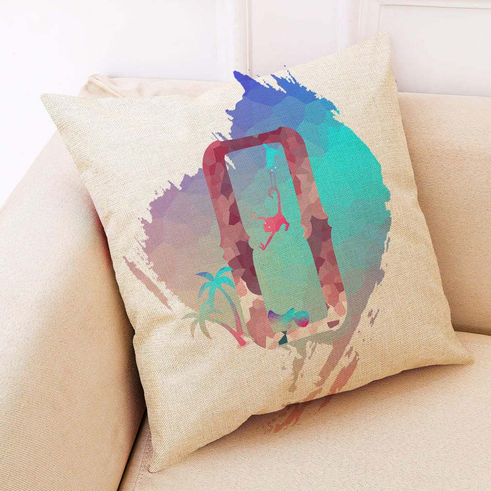 wish 亚马逊新款时尚LOVE棉麻抱枕套 汽车抱枕家居沙发靠垫定制