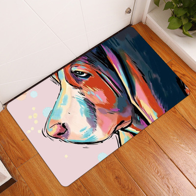 亚马逊无纺布橡胶地垫进门 大量批发广告定制踩脚垫防滑垫宠物垫|ru