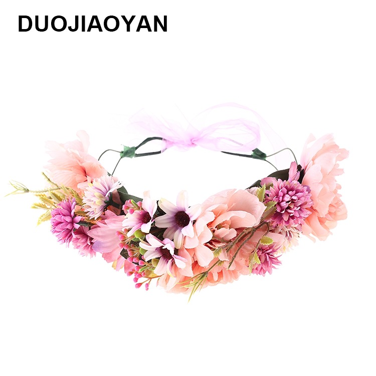 Fashion Headband Simulation Flowers Christmas Halloween Wreath display picture 2