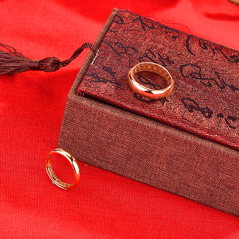Men's brass golden glossy women's ring Myanmar for men and women