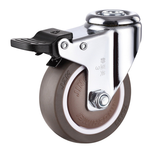 2-inch 2.5-inch 3-inch 4-inch TPR rubber silent lightweight swivel furniture medical shelf hole top sweeping machine wheel