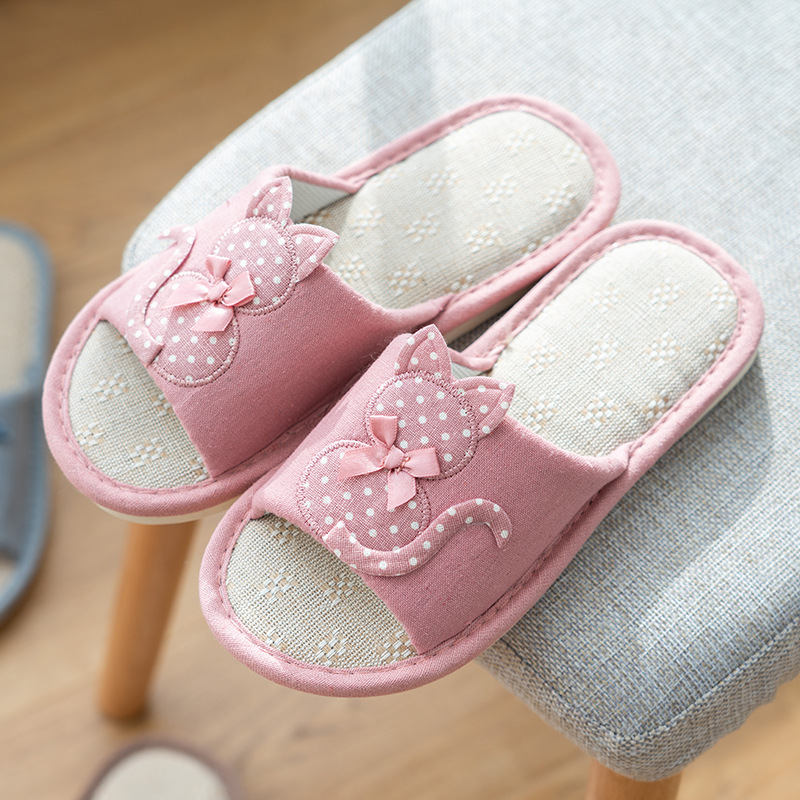 春季新款亚麻拖鞋女居家四季情侣室内TPR软底日式木地板拖鞋批发|ru