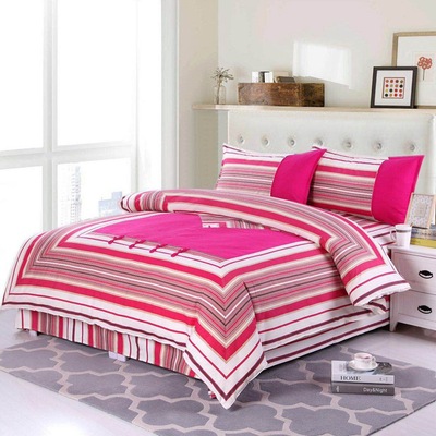 大量批发老粗布盘扣四件套复古琵琶扣套件双人床单被套多色可选|ms