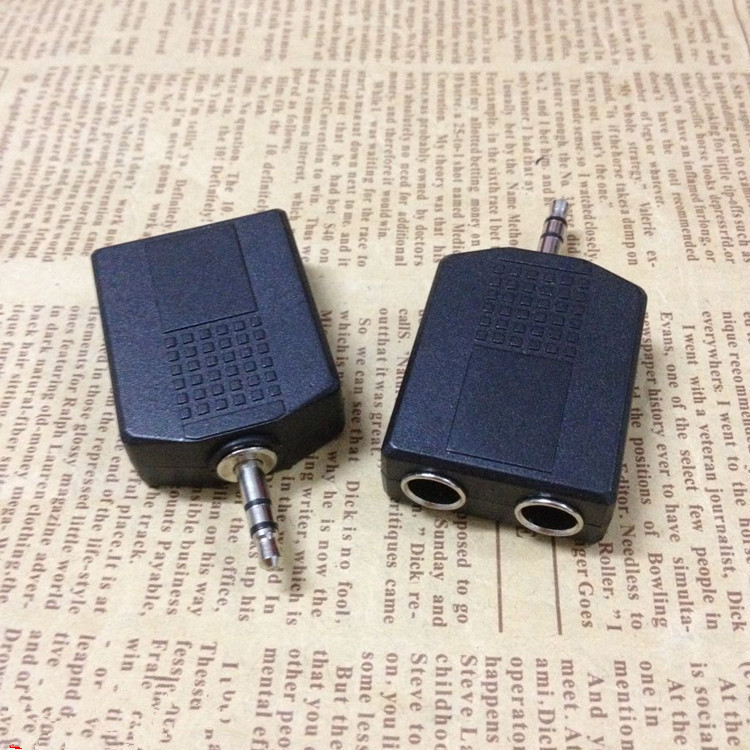 音频转换接头 3.5mm双声转双6.5母 耳机转换接头 3.5转6.5转接