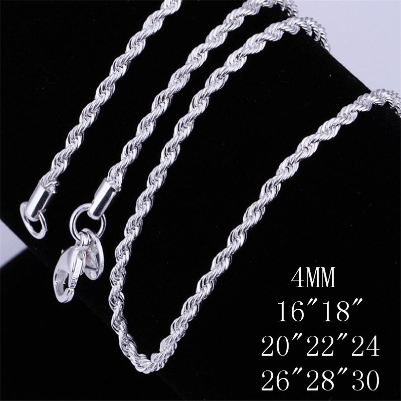 Yunjin Twist Chain Necklace 4mm Silver P...