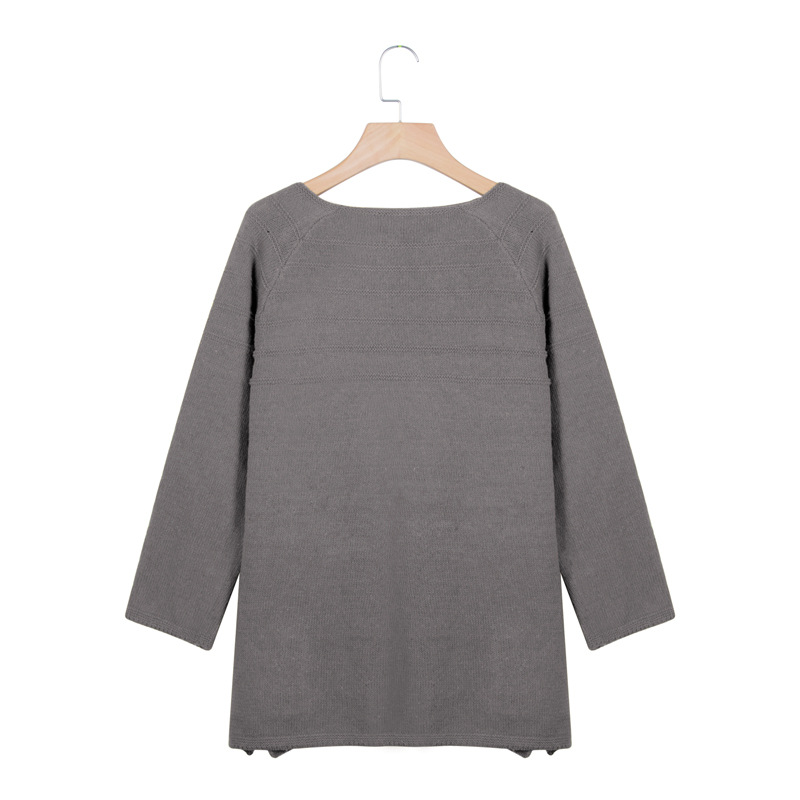 new solid color mid-length knit sweater  NSLK11328