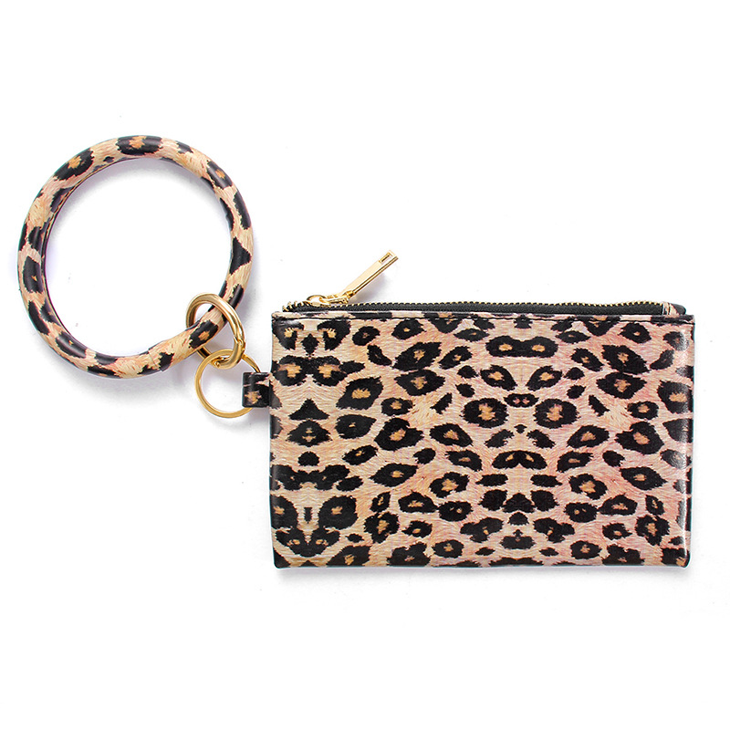 Fashion Color Block Leopard Pu Leather Patchwork Women's Bag Pendant Keychain 1 Piece display picture 5