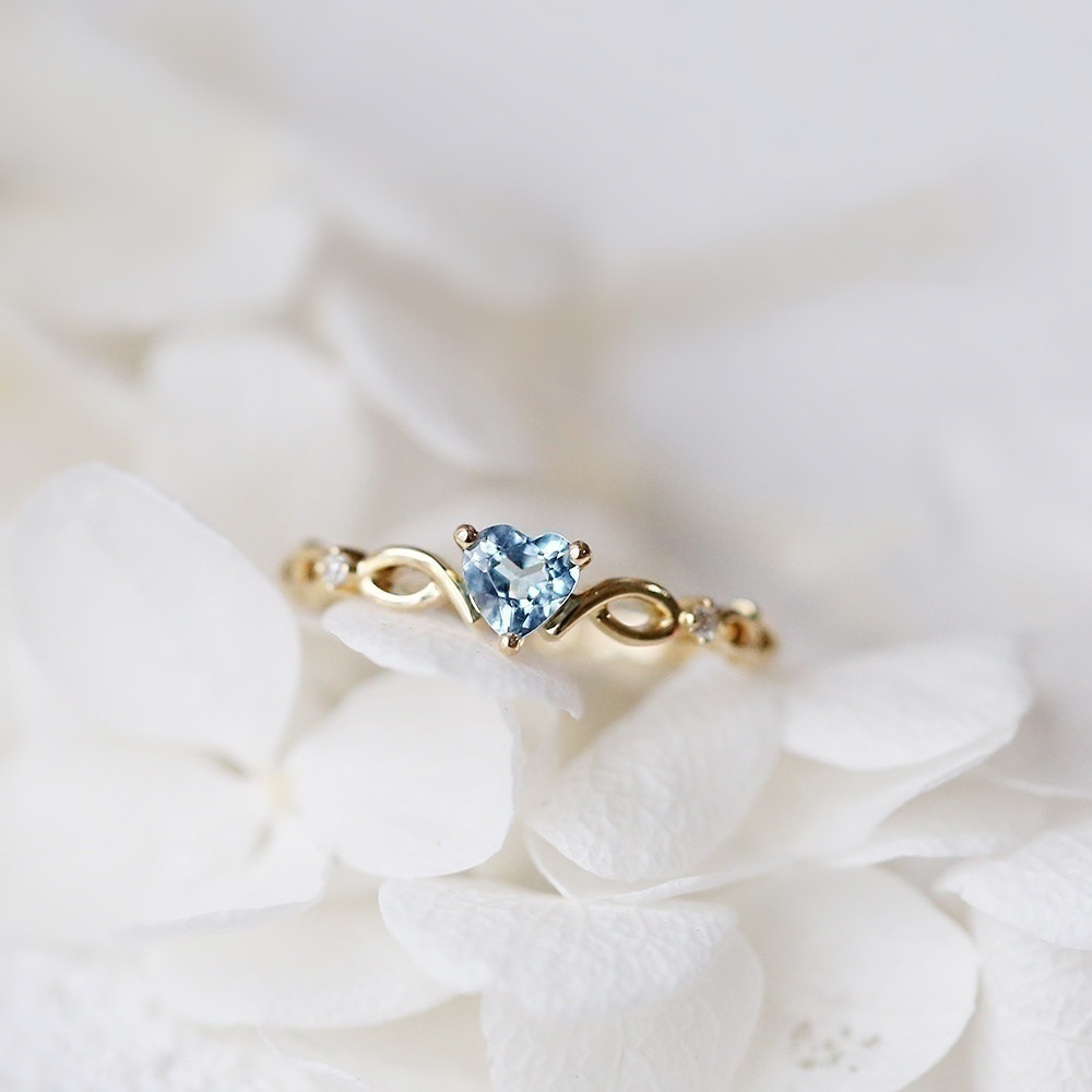 fashion peach heart copper ring love-shaped zircon ring fashion jewelry