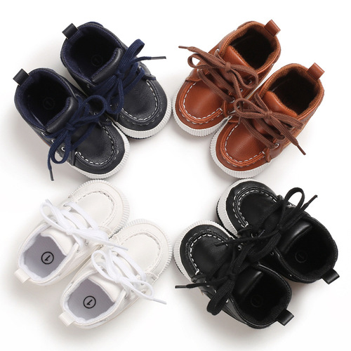 Spring and Autumn new style 0-1 year old baby toddler shoes, soft bottom baby shoes, lace-up casual walking shoes