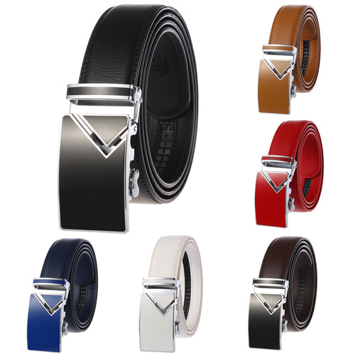 Rubber buckle men's belt LOGO automatic buckle belt fashion belt LY88362-1