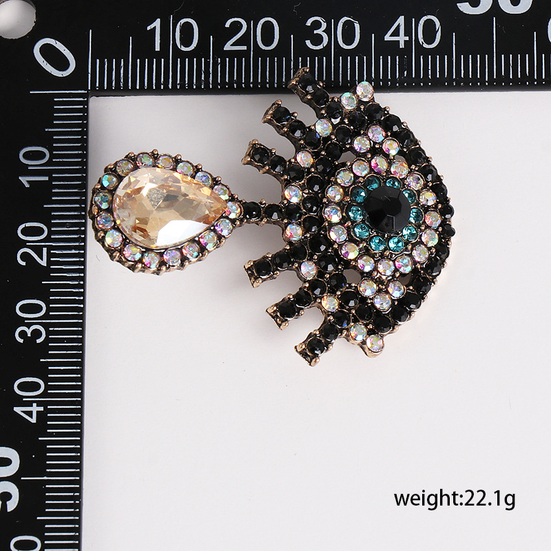 52915 Nouveau Personnalisé Creative Diamant Européen Et Américain Célèbre Oeil Exagérée Gland Boucles D'oreilles Boucles D'oreilles Oeil De Diable display picture 12