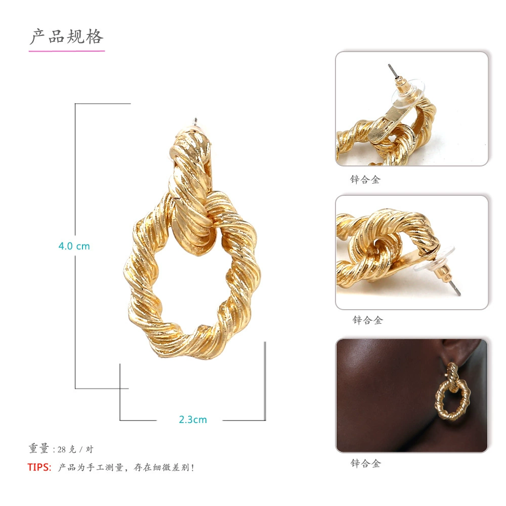 Креативные трехмерные металлические серти earrings, европейский стиль, оптовая продажа