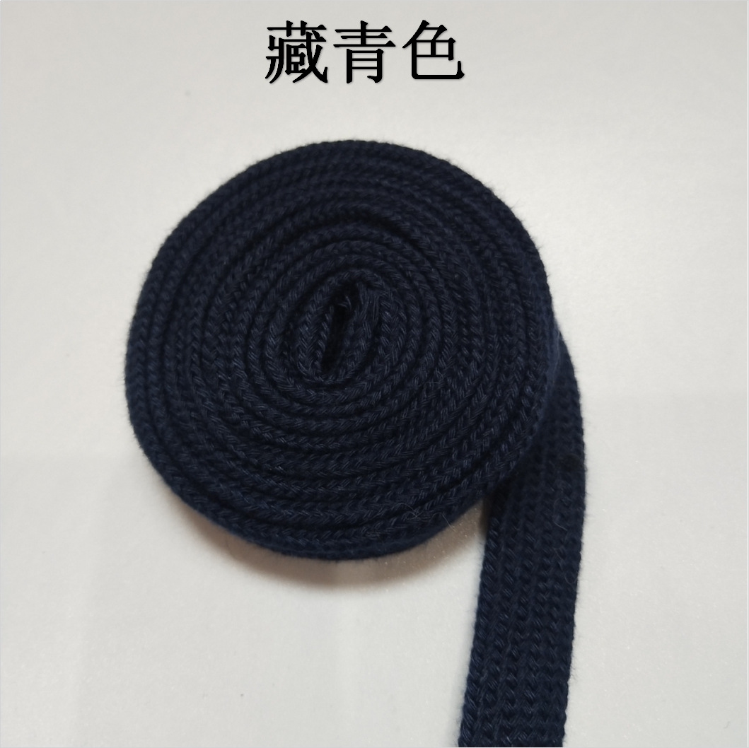 Fabricante en stock cinta de color 1,5 CM cuerda de algodón plana hueca de doble capa ropa tejida sombrero cuerda de la cintura cordón