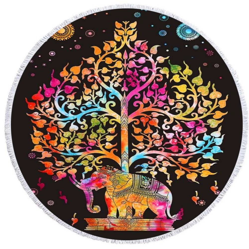 2 день мода волосы Мандала круглый печатных пляжное полотенце из микрофибры пляж Подушка 150 кисточкой края