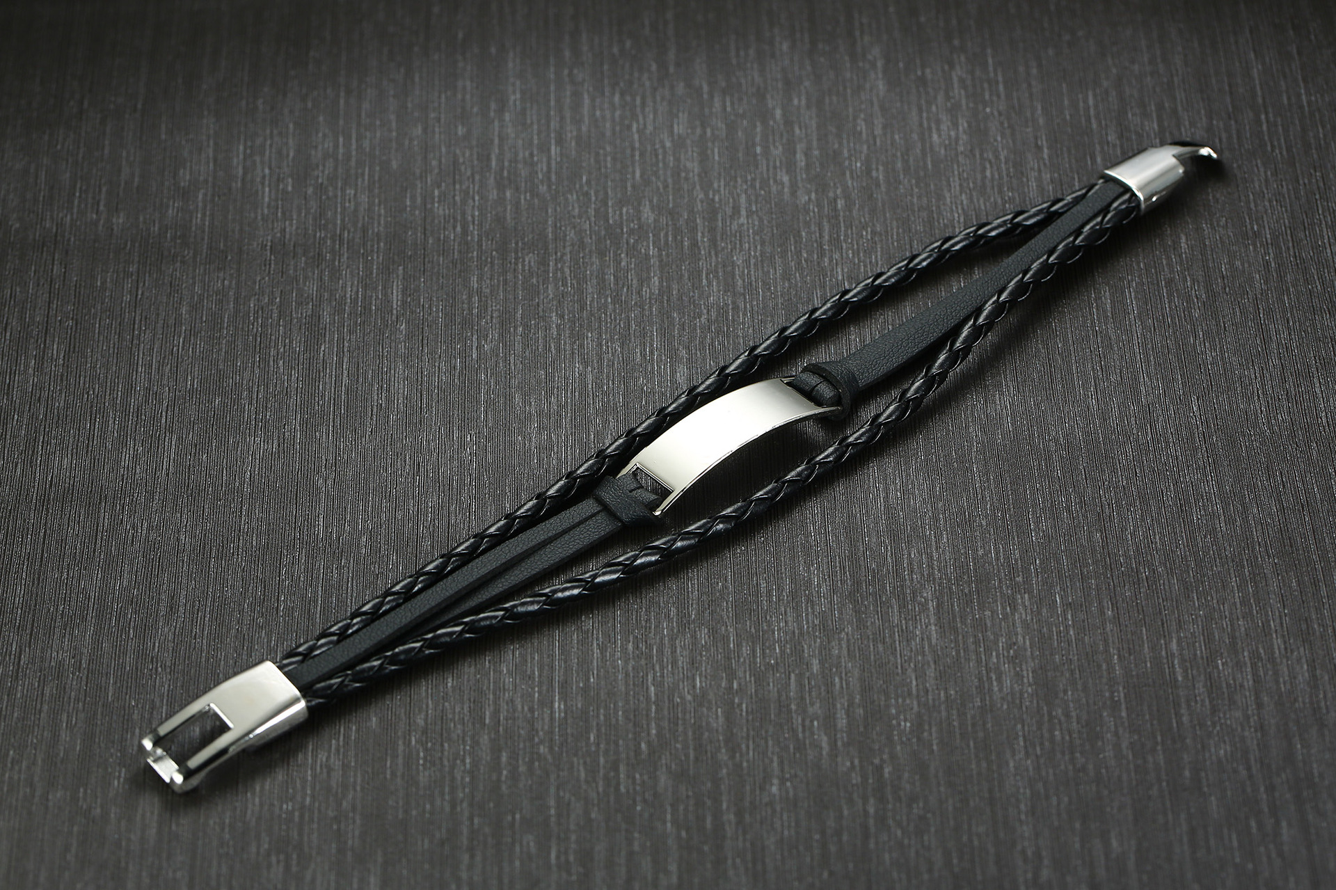 Hip-Hop Geometric Pu Leather Alloy Menu0027S Bracelets 1 Piece