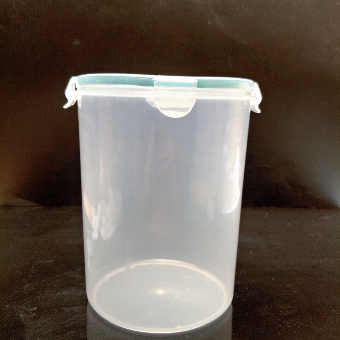 现货1公斤 2斤 2升透明保鲜盒 储存级塑料桶 塑料pp圆形保鲜桶