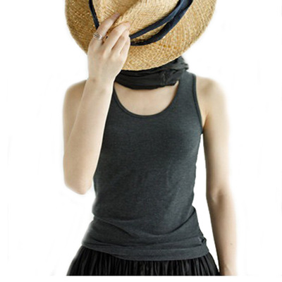 +sport单层休闲运动背心单穿背再生纤维混纺背心|ru