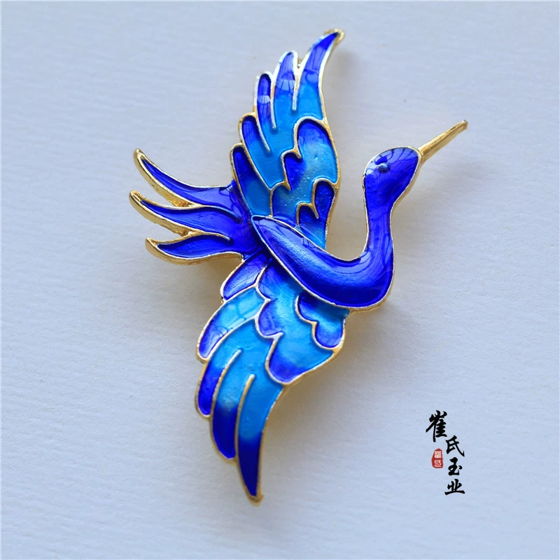 DIY Gukou Glutter Cloisonne Lan -обжаренная синяя Земля Дождь Масло Фея Журавль аксессуары Ясная чистая 2 юаня маленький труба 1.6 юаня