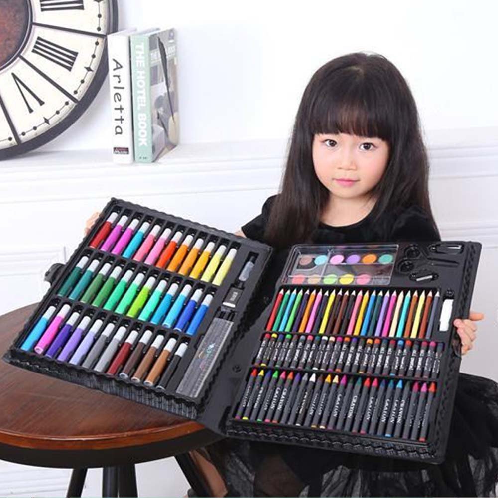 150 Sets de Dessin,Malette de Coloriage Enfants Aquarelle Crayon Enfants  Dessin Kit Crayons de Couleur Ensemble Crayon Peinture - Crayon de couleur  à la Fnac