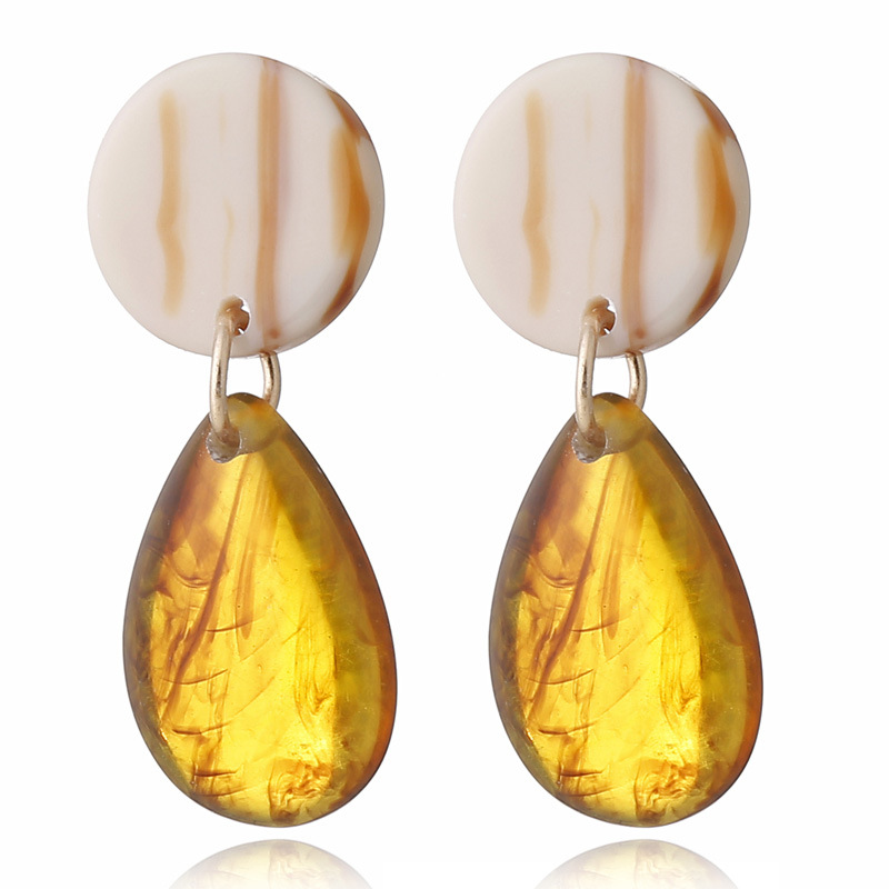 Nihaojewelry Jewelry Acrylic Amber Round Water Drop Leopard Print Earrings Wholesale display picture 9