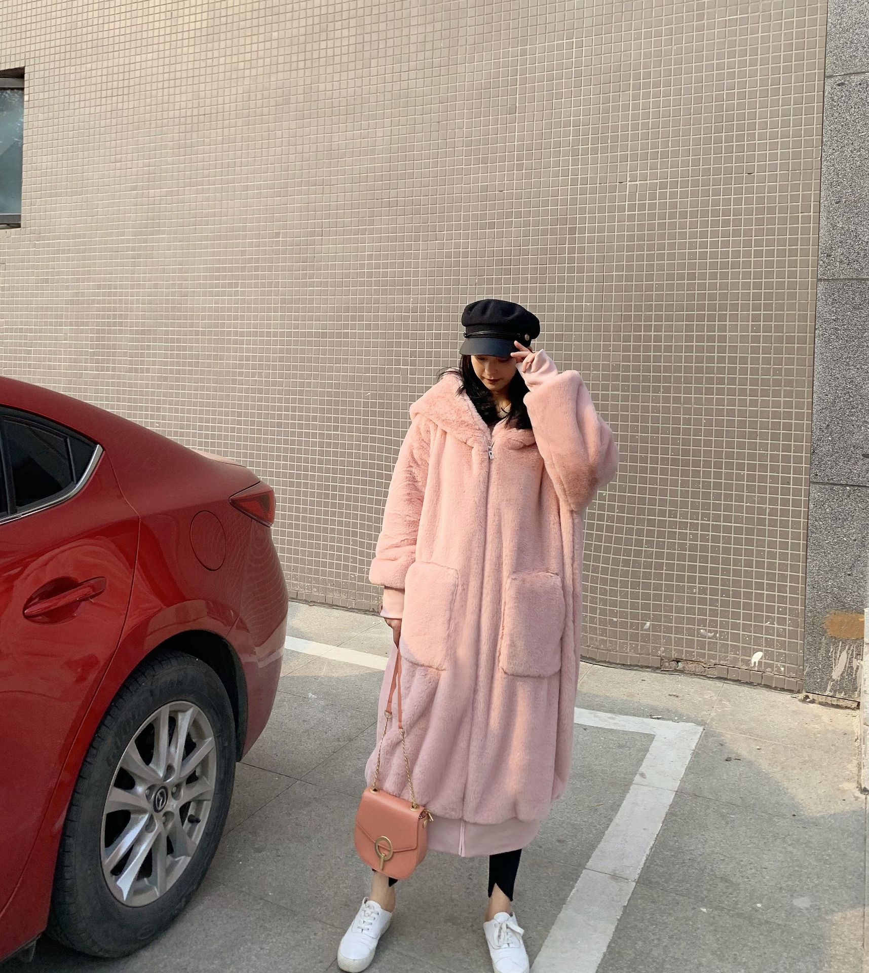 Women's clothing autumn and winter new Gigi same style rex rabbit fur thick long hooded fur coat fur coat for women_voghion.com