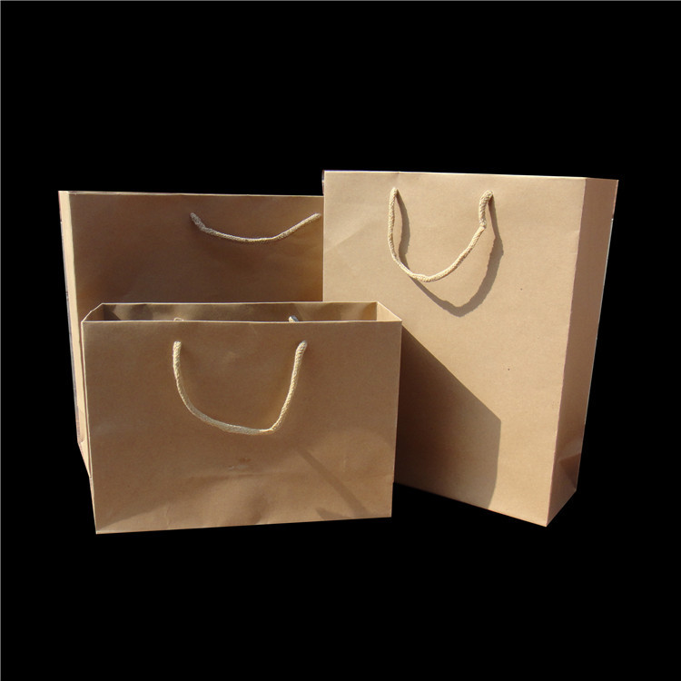 牛皮纸袋方底购物手提袋服装袋超市礼品纸袋横款个性广告手拎袋