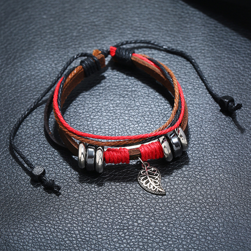 Jewelry Hand-knitted Leather Bracelet Multilayer Leather Bracelet Hand Strap display picture 4