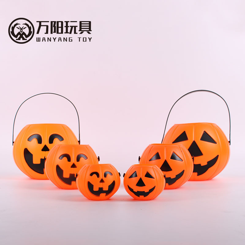 Cubo de calabaza para Halloween para niños, con sonido y luz, para regalo, al por mayor