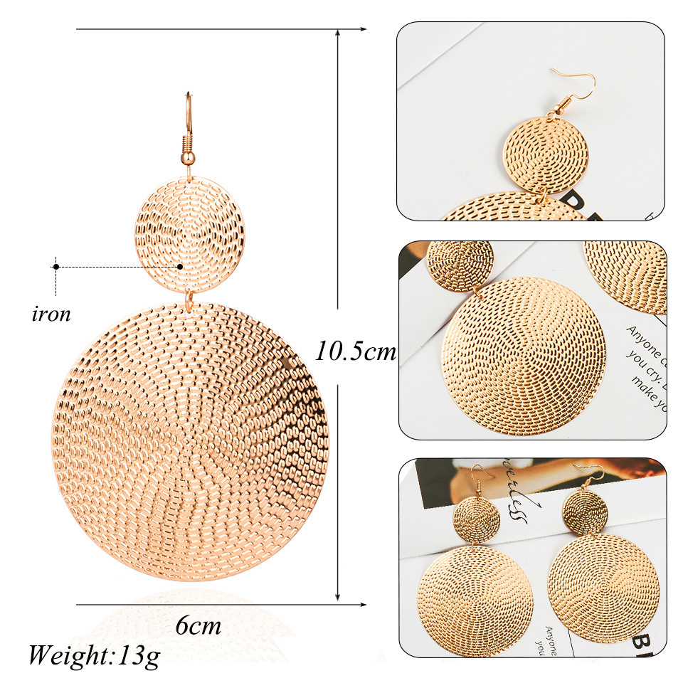 Fashion Atmosphere Circle Small Disc Alloy Earrings Wholesale display picture 1