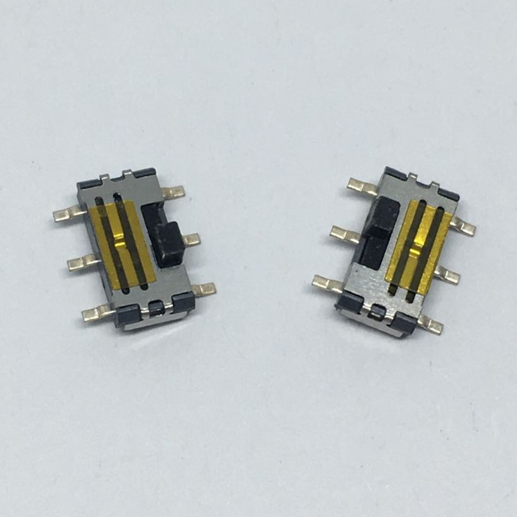 高品质 耐温贴片拨动开关贴膜 贴片6脚小拨动开关 两档小拨动开关