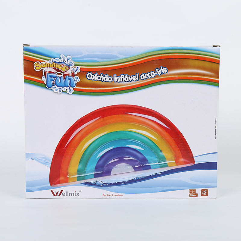 供应儿童游泳救生圈diy折叠加大七彩虹桥百货用品包装盒定制LOGO